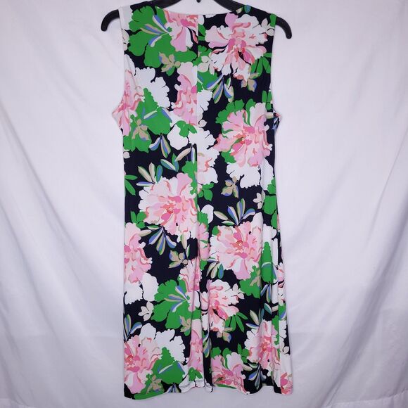 Tommy Hilfiger Dress 10 Floral Pink, Green Shift Sleeveless - Picture 5 of 10